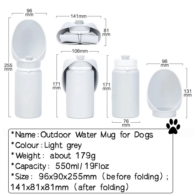 550ml Folding Pet Outdoor Walking Mug | Portable Travel Water Bottle for Dogs and Cats | Drinking Water Dispenser Cup | Alo Trendy