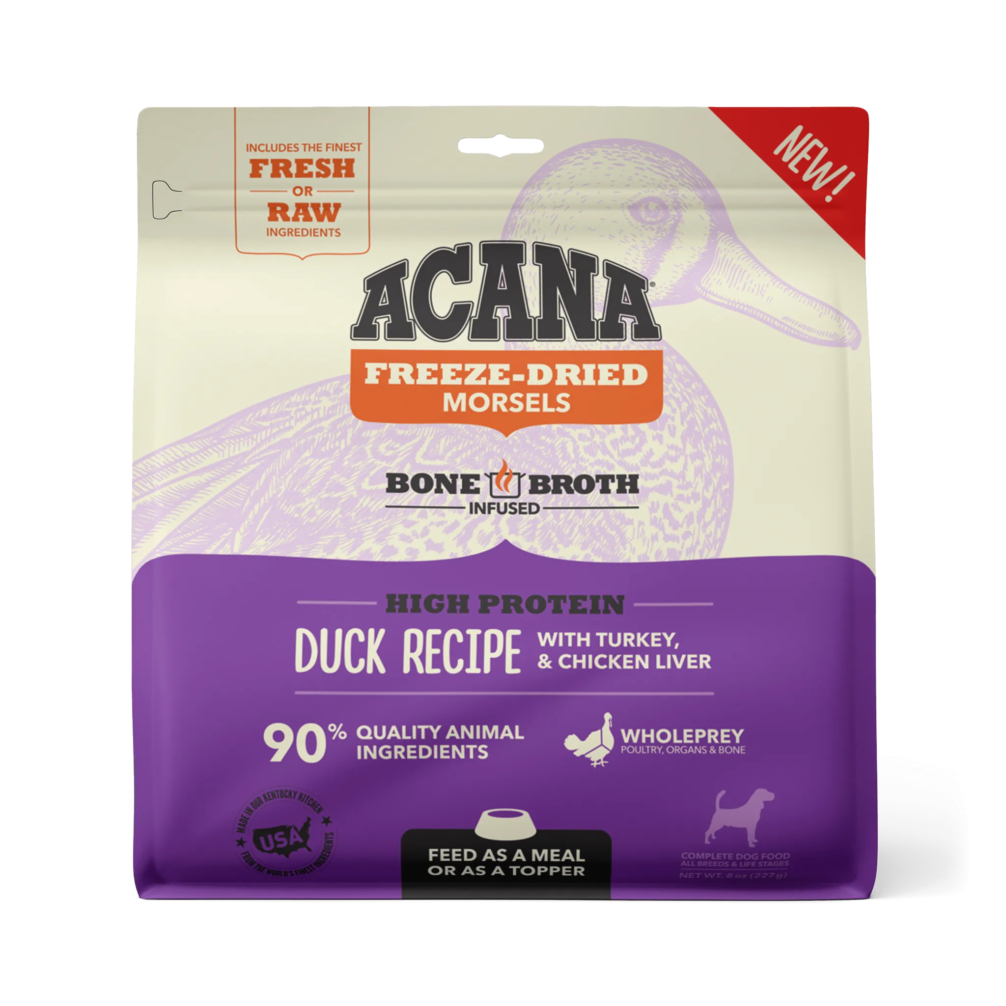 Acana Freeze-Dried Food Duck Recipe Morsels for Dogs