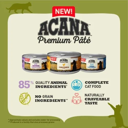 Acana Premium Pate Wet Cat Food with Tuna & Chicken - 24 x 85g