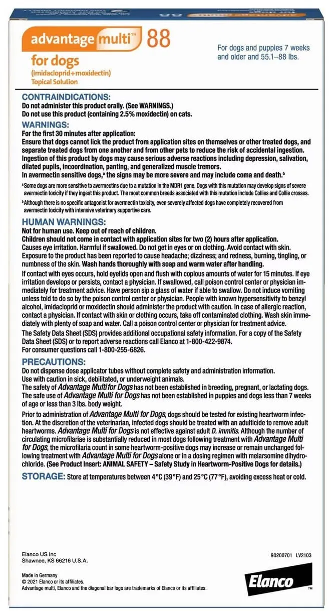 Advantage Multi for Dogs (imidacloprid   moxidectin) Topical Solution, 6 Pack