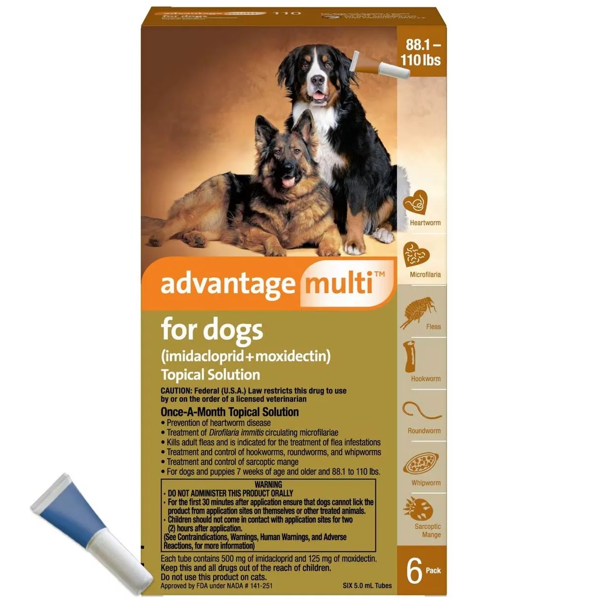 Advantage Multi for Dogs (imidacloprid   moxidectin) Topical Solution, 6 Pack