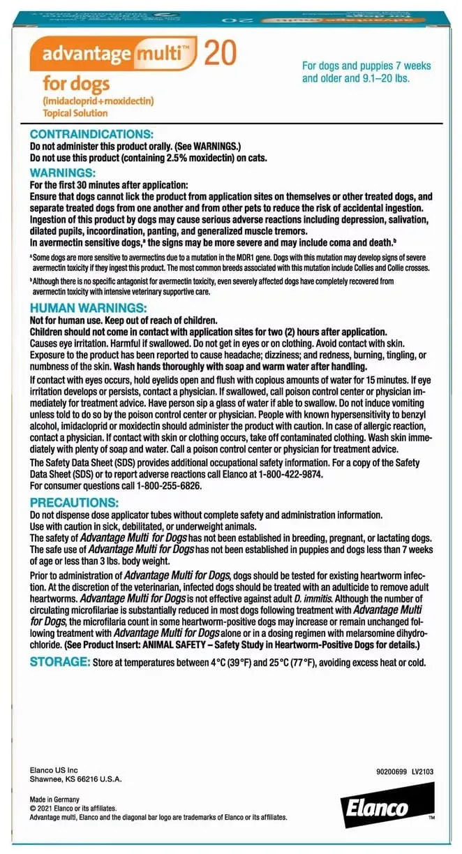 Advantage Multi for Dogs (imidacloprid   moxidectin) Topical Solution, 6 Pack