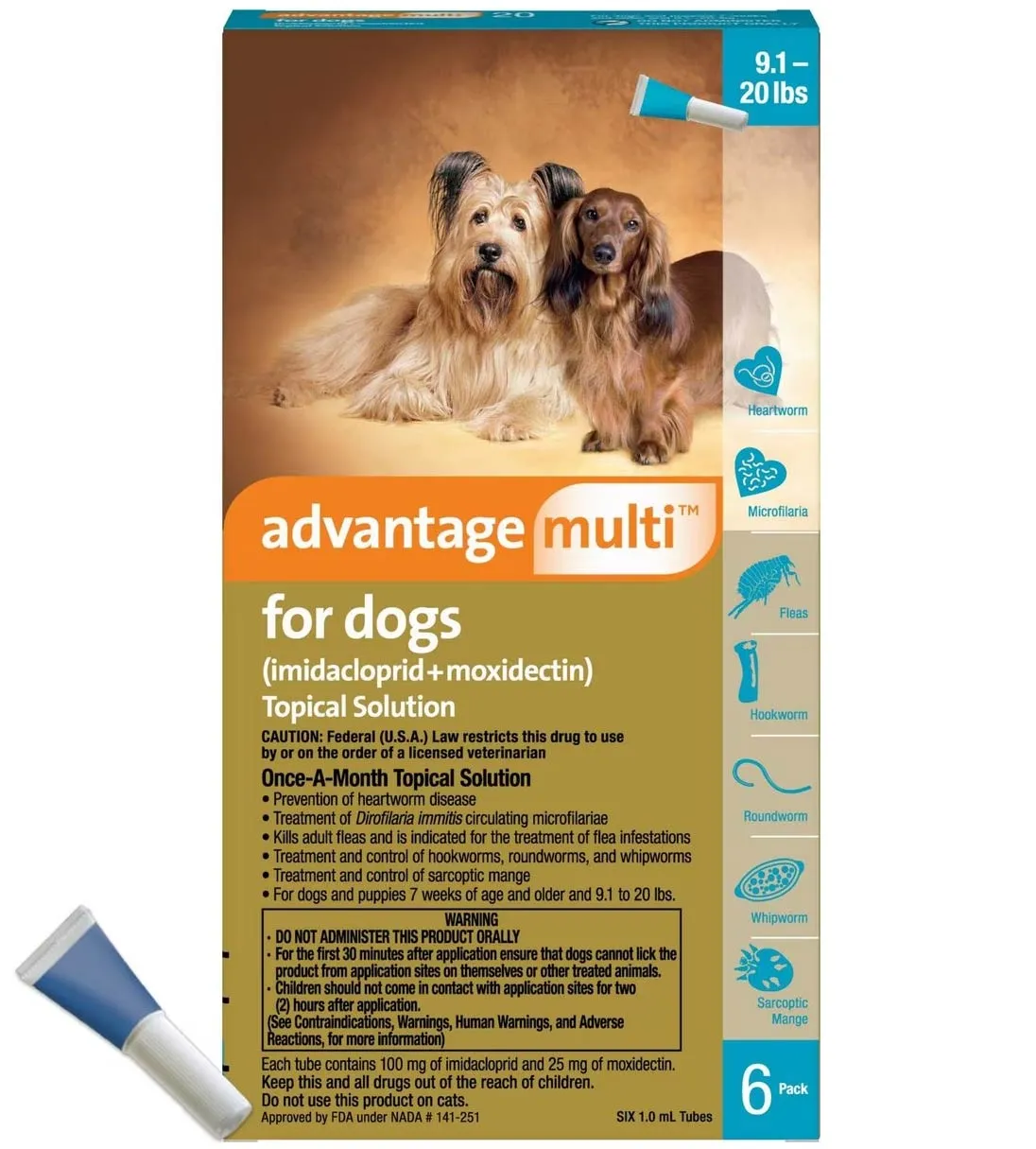 Advantage Multi for Dogs (imidacloprid   moxidectin) Topical Solution, 6 Pack