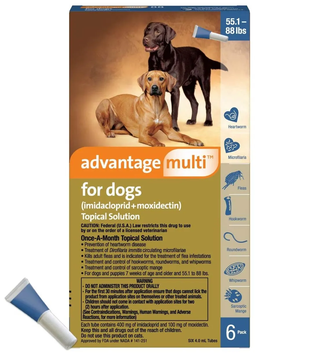 Advantage Multi for Dogs (imidacloprid   moxidectin) Topical Solution, 6 Pack