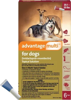 Advantage Multi for Dogs (imidacloprid   moxidectin) Topical Solution, 6 Pack