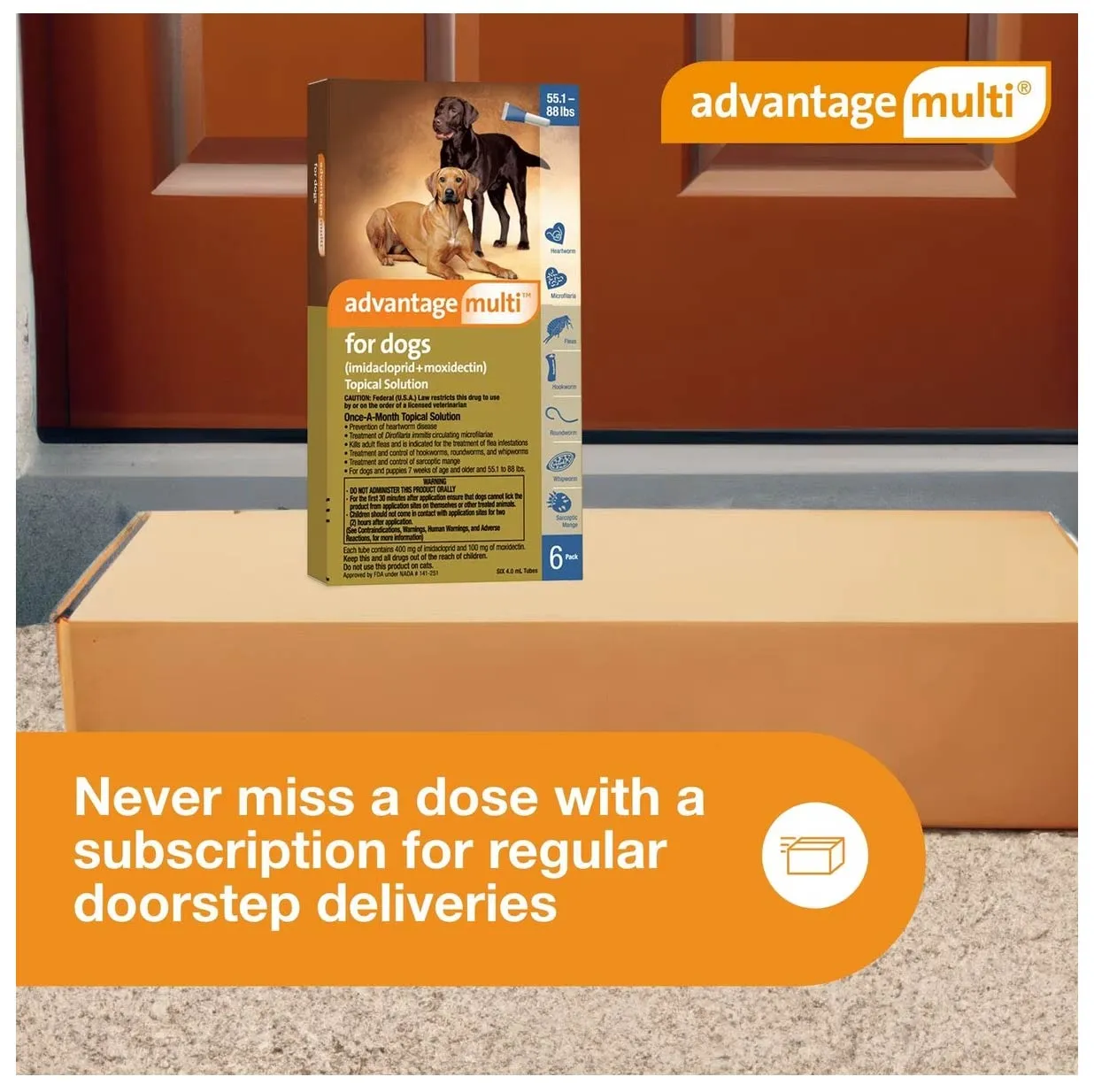 Advantage Multi for Dogs (imidacloprid   moxidectin) Topical Solution, 6 Pack