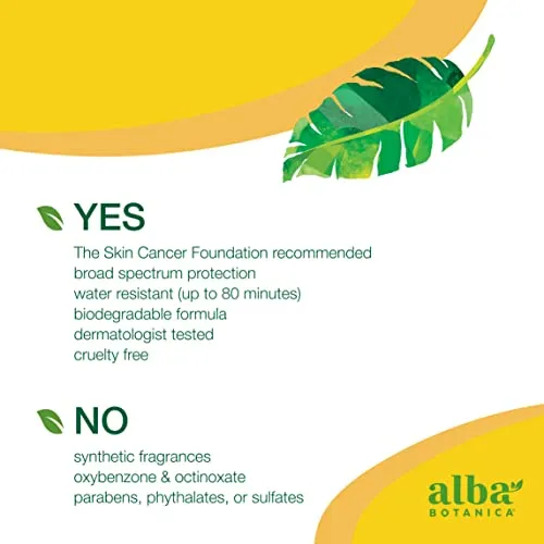 Alba Botanica Sunscreen for Face and Body, Fragrance-Free Sheer Mineral Sunscreen Spray, Broad Spectrum SPF 30, Water Resistant and Biodegradable, 5 fl. oz. Bottle
