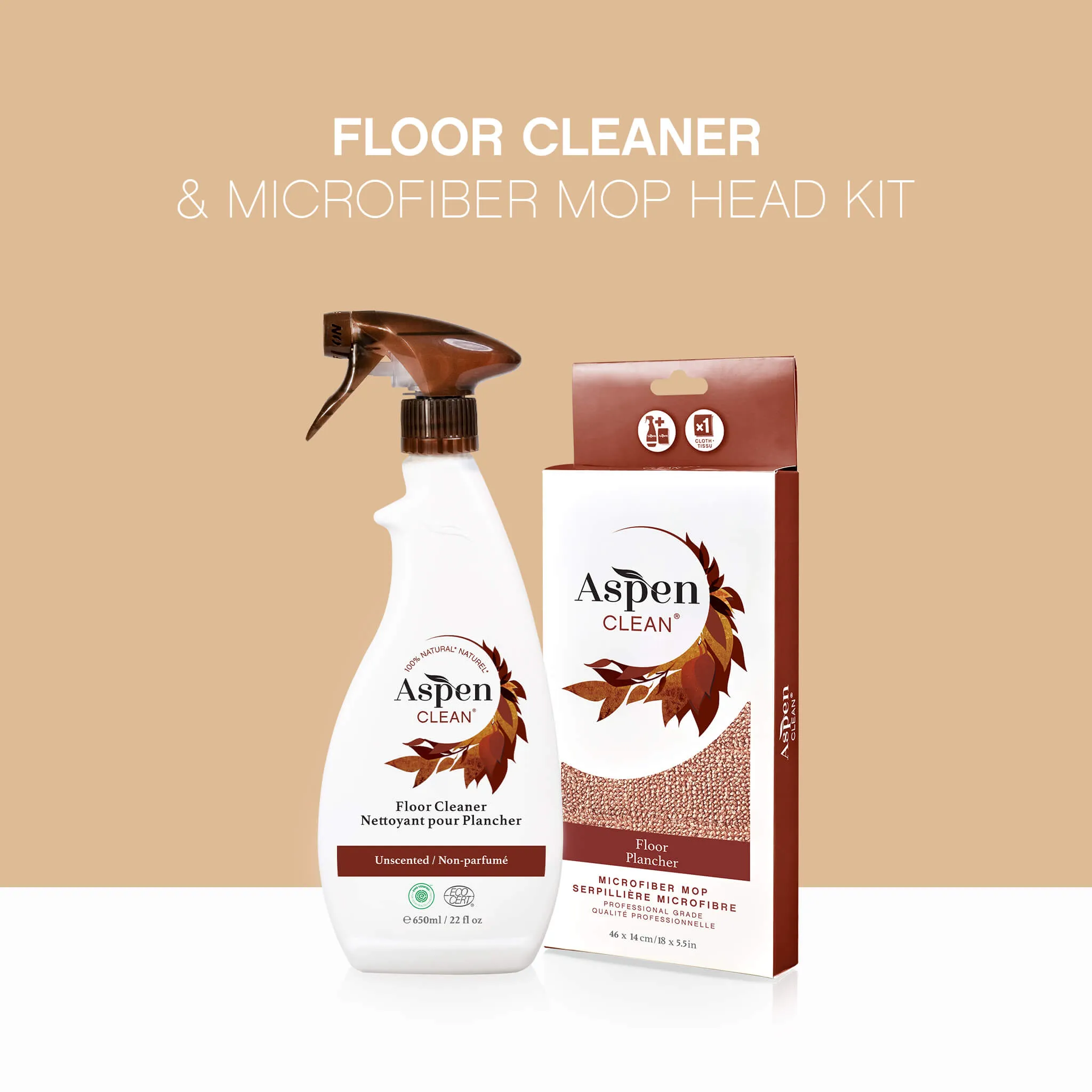 AspenClean Floor Cleaner and Mop Head Kit