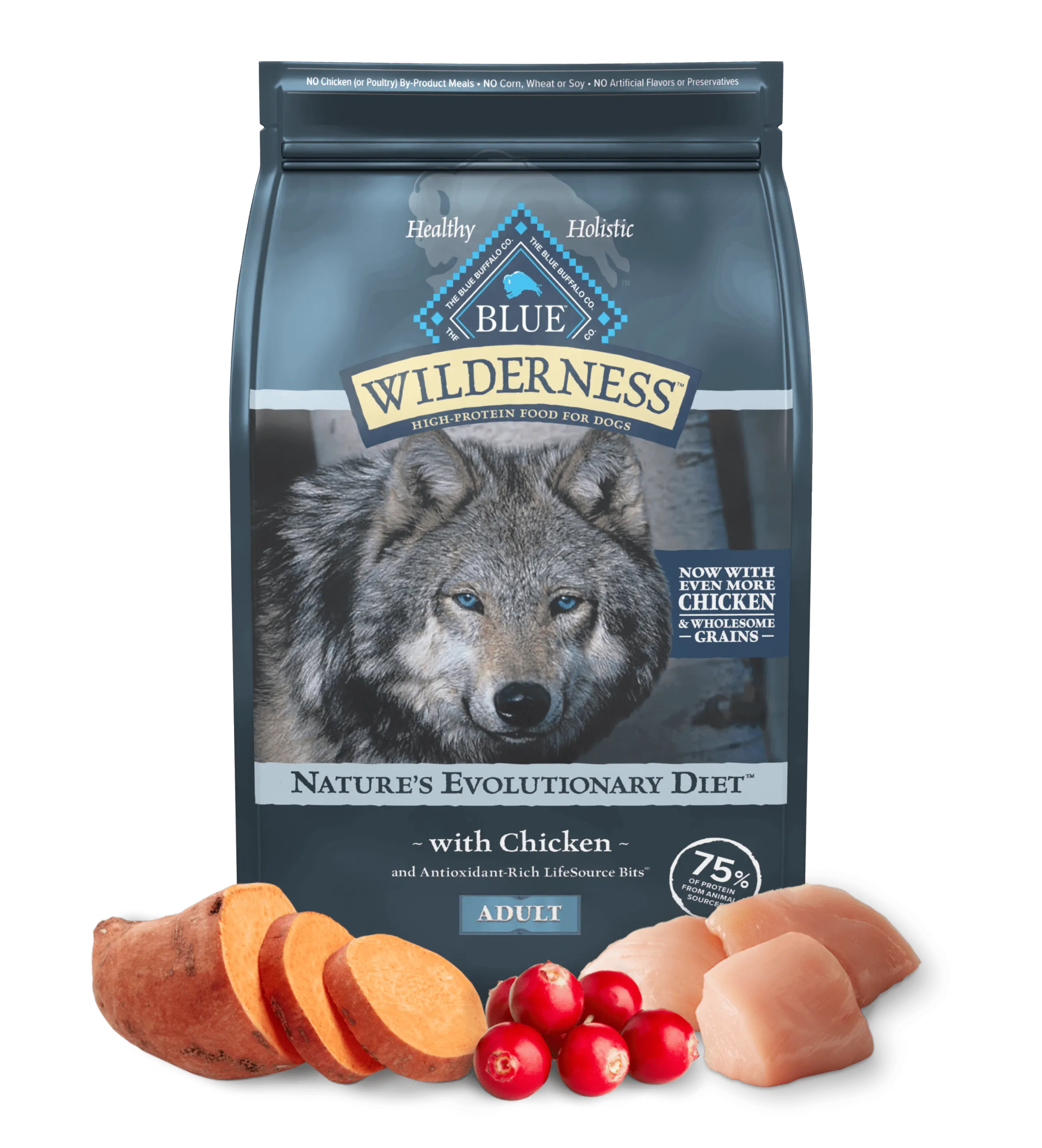 Blue Buffalo Blue Wilderness Chicken with Wholesome Grains Recipe Adult Dry Dog Food