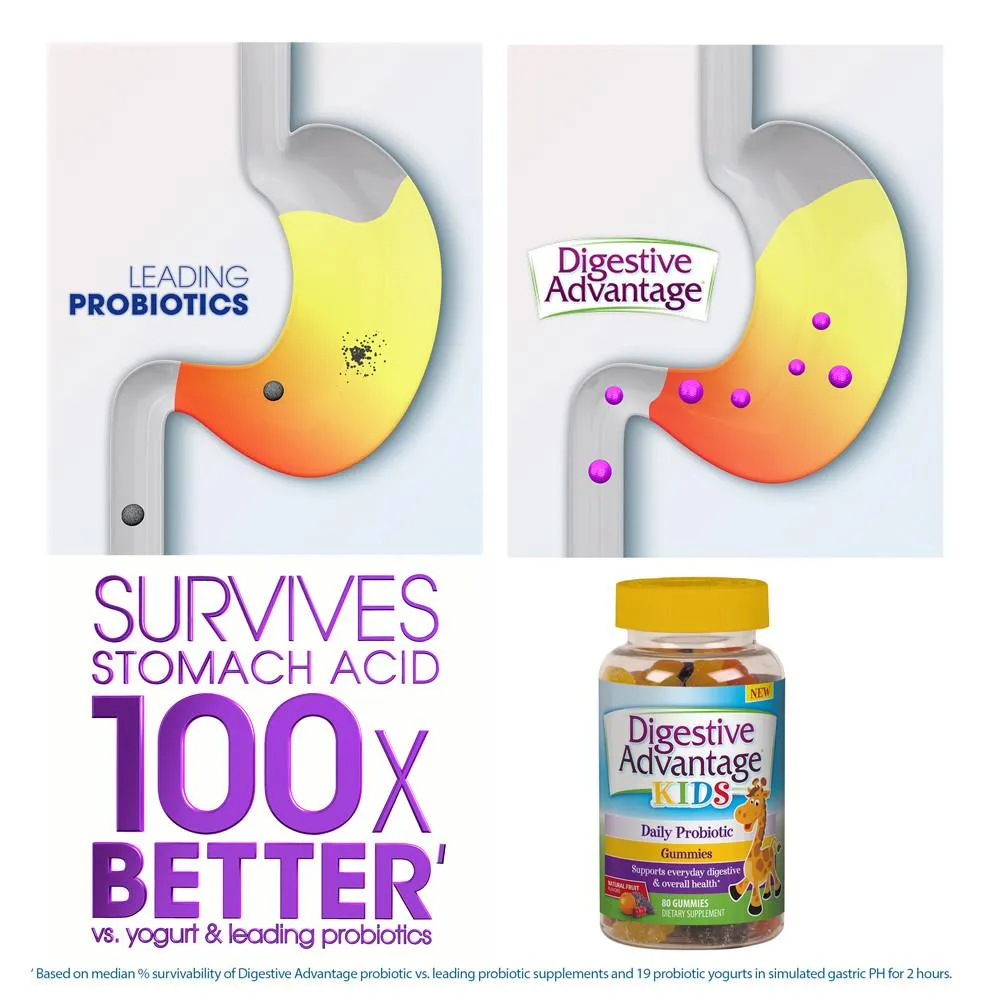 Digestive Advantage Kids Daily Probiotic Gummies, 60 ct