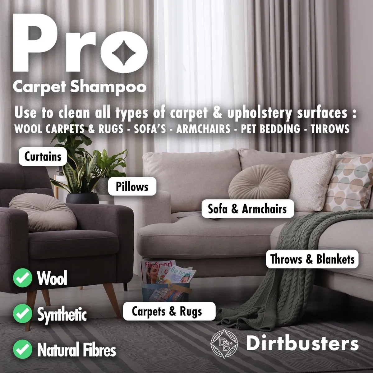 Dirtbusters Clean & Protect 4-in-1 Carpet Upholstery Extraction Shampoo (5 Litre) TRADE