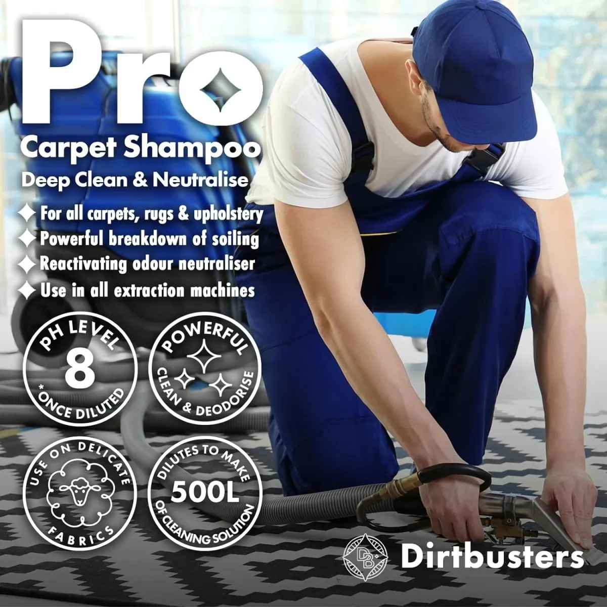 Dirtbusters Clean & Protect 4-in-1 Carpet Upholstery Extraction Shampoo (5 Litre) TRADE