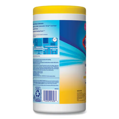 Disinfecting Wipes, 1-ply, 7 X 7.75, Crisp Lemon, White, 75/canister, 6 Canisters/carton