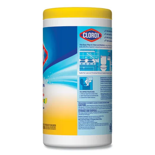 Disinfecting Wipes, 1-ply, 7 X 7.75, Crisp Lemon, White, 75/canister, 6 Canisters/carton