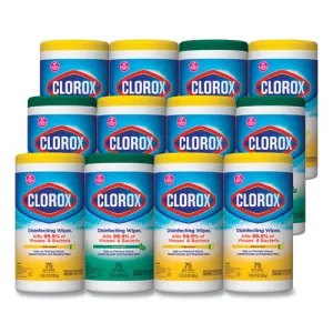 Disinfecting Wipes, 1-ply, 7 X 8, Fresh Scent/citrus Blend, White, 75/canister, 3/pack, 4 Packs/carton