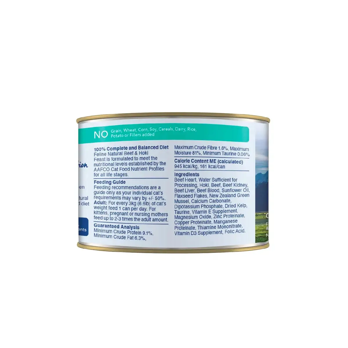 Feline Natural Canned Cat Food - Beef & Hoki