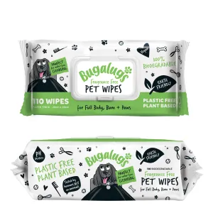 Fragrance Free Pet Wipes for Full Body, Bum & Paws (110)