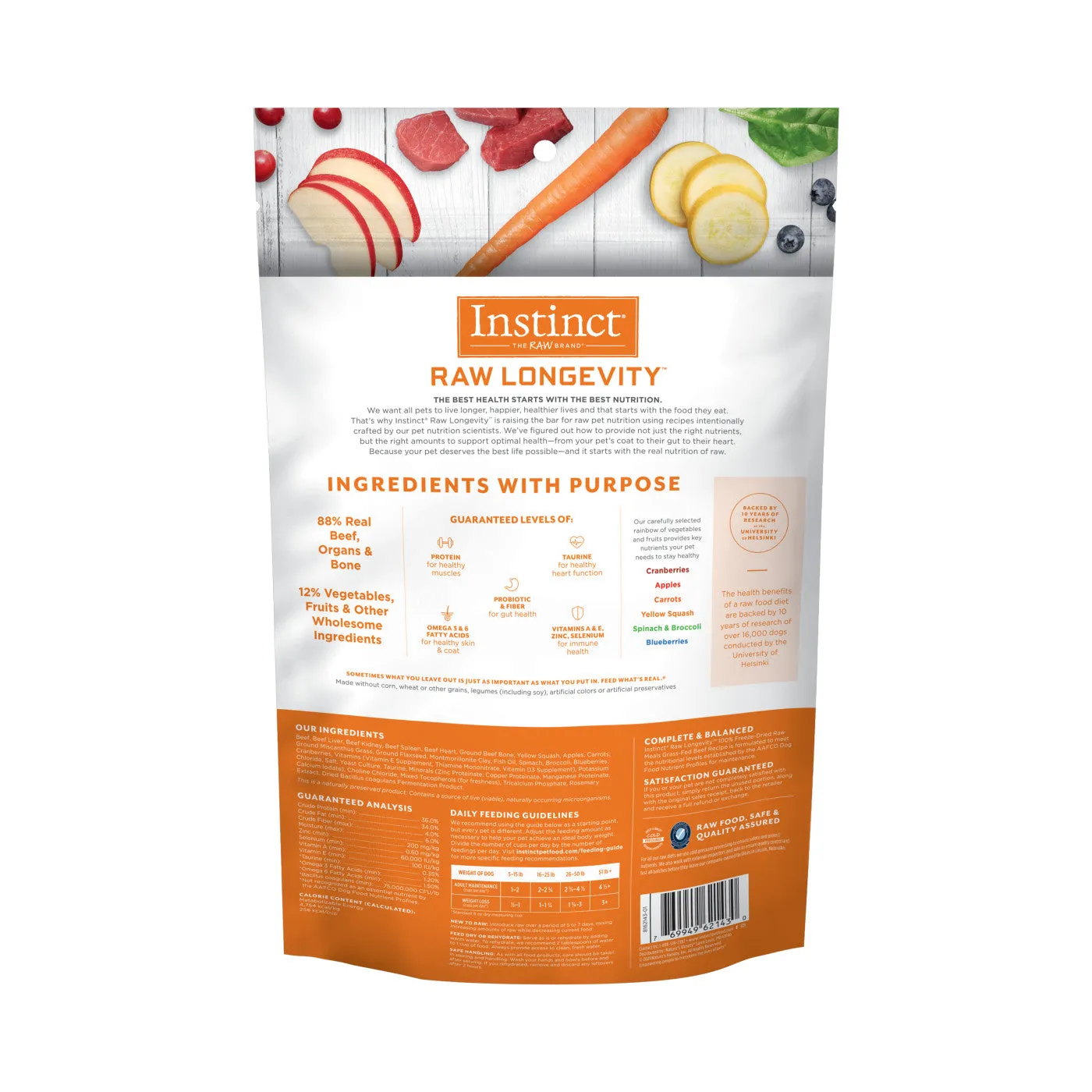 Instinct  Longevity Freeze-Dried Raw Meals Beef Recipe Dog Food