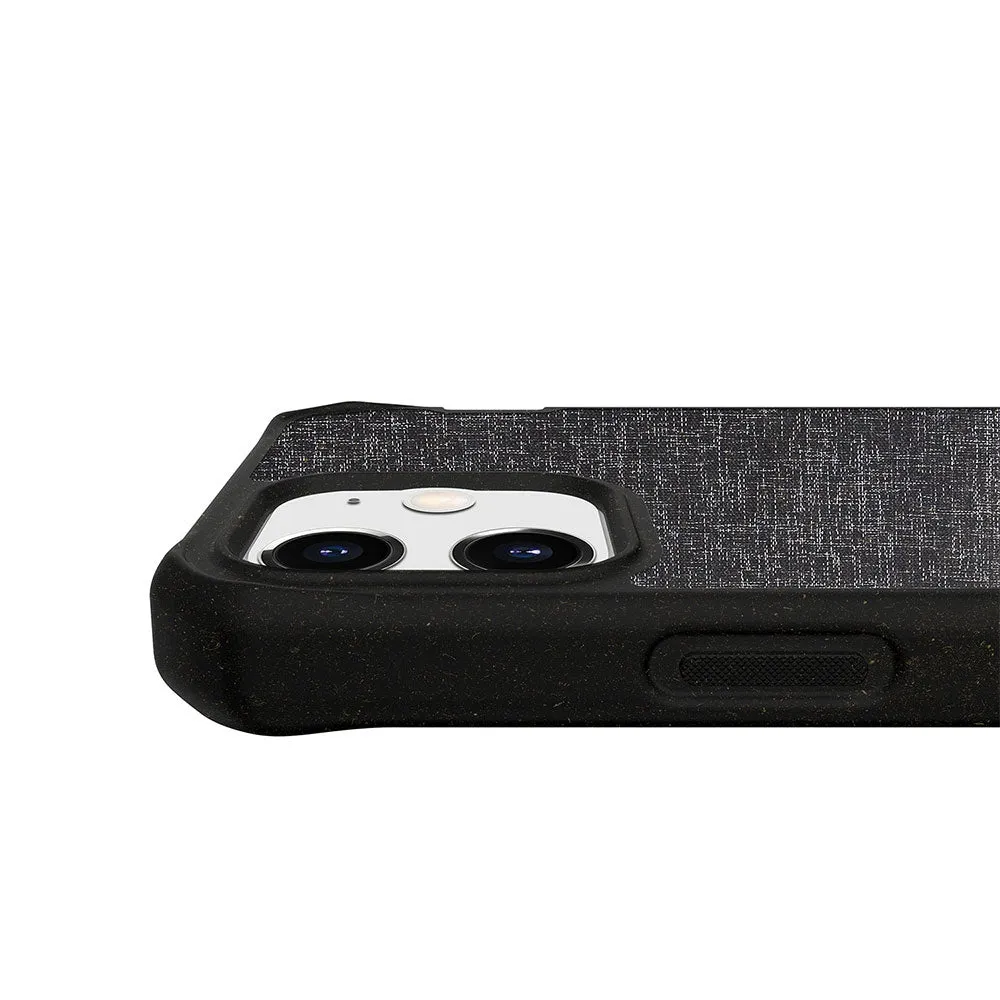 ITSkins - Feronia Bio Fibre iPhone 12 Mini PET Hybrid Protective Case Eco Friendly Bio-based Sustainable Compostable - Black