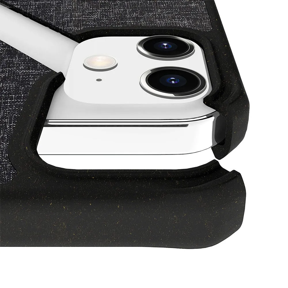 ITSkins - Feronia Bio Fibre iPhone 12 Mini PET Hybrid Protective Case Eco Friendly Bio-based Sustainable Compostable - Black