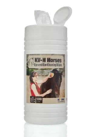 KIVEMA Horses Cleaning Gentle Wipes - Pack of 100 Horse Gentle Wipes Ideal for Sensitive Areas Like Ears, Eyes | Removes Dirt, Grime and Odor (100)