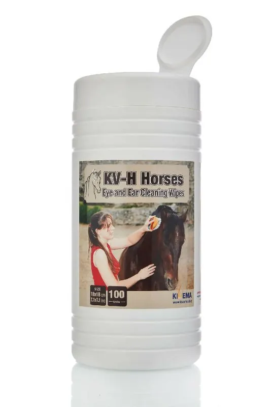 KIVEMA Horses Cleaning Gentle Wipes - Pack of 100 Horse Gentle Wipes Ideal for Sensitive Areas Like Ears, Eyes | Removes Dirt, Grime and Odor (100)
