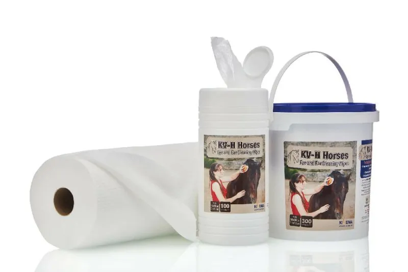 KIVEMA Horses Cleaning Gentle Wipes - Pack of 100 Horse Gentle Wipes Ideal for Sensitive Areas Like Ears, Eyes | Removes Dirt, Grime and Odor (100)