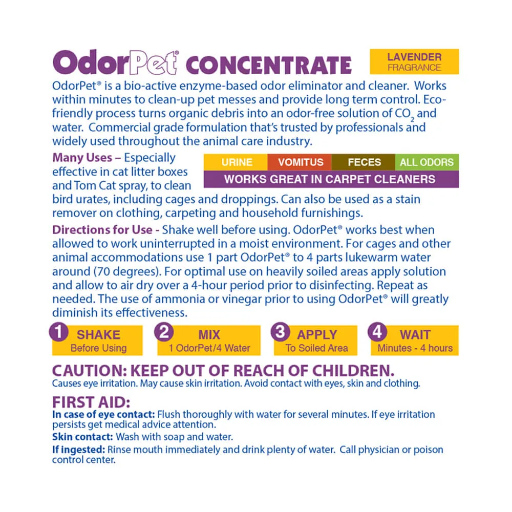 OdorPet Stain and Odor Remover Concentrate, ½ Gallon