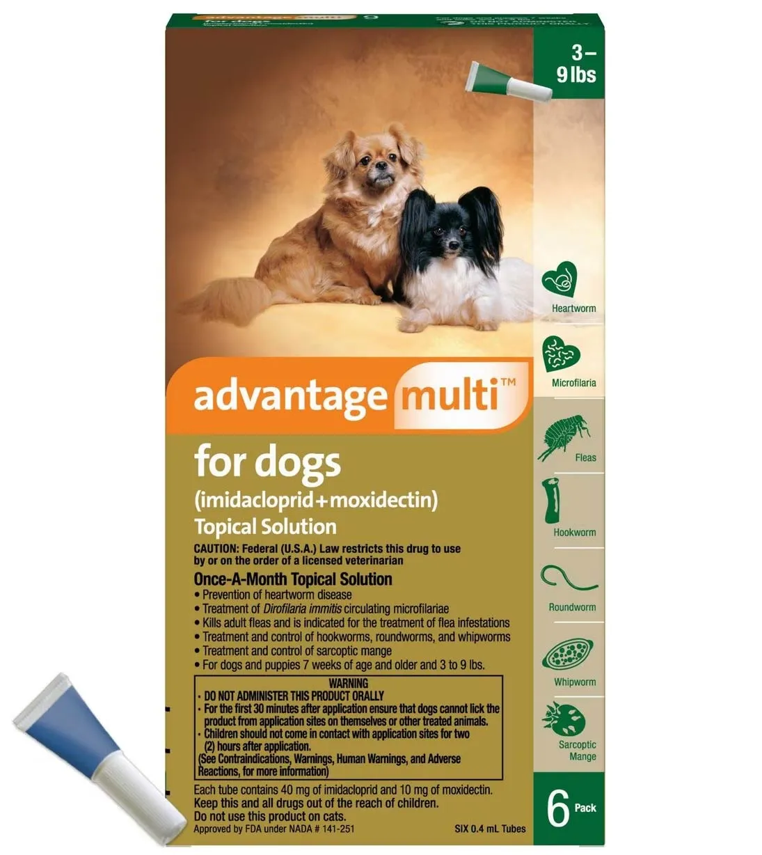Rx Advantage Multi for Dogs (imidacloprid   moxidectin) Topical Solution, 6 Pack