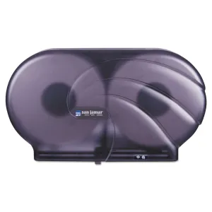 San Jamar Twin 9" Jbt Toilet Tissue Dispenser, Oceans, 19 X 5 1/4 X 12, Black Pearl - SJMR4090TBK