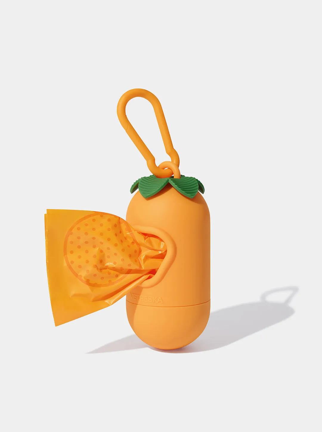 Tangerine Pet Poop Bags & Dispenser Set (1 Dispenser  7 Rolls)