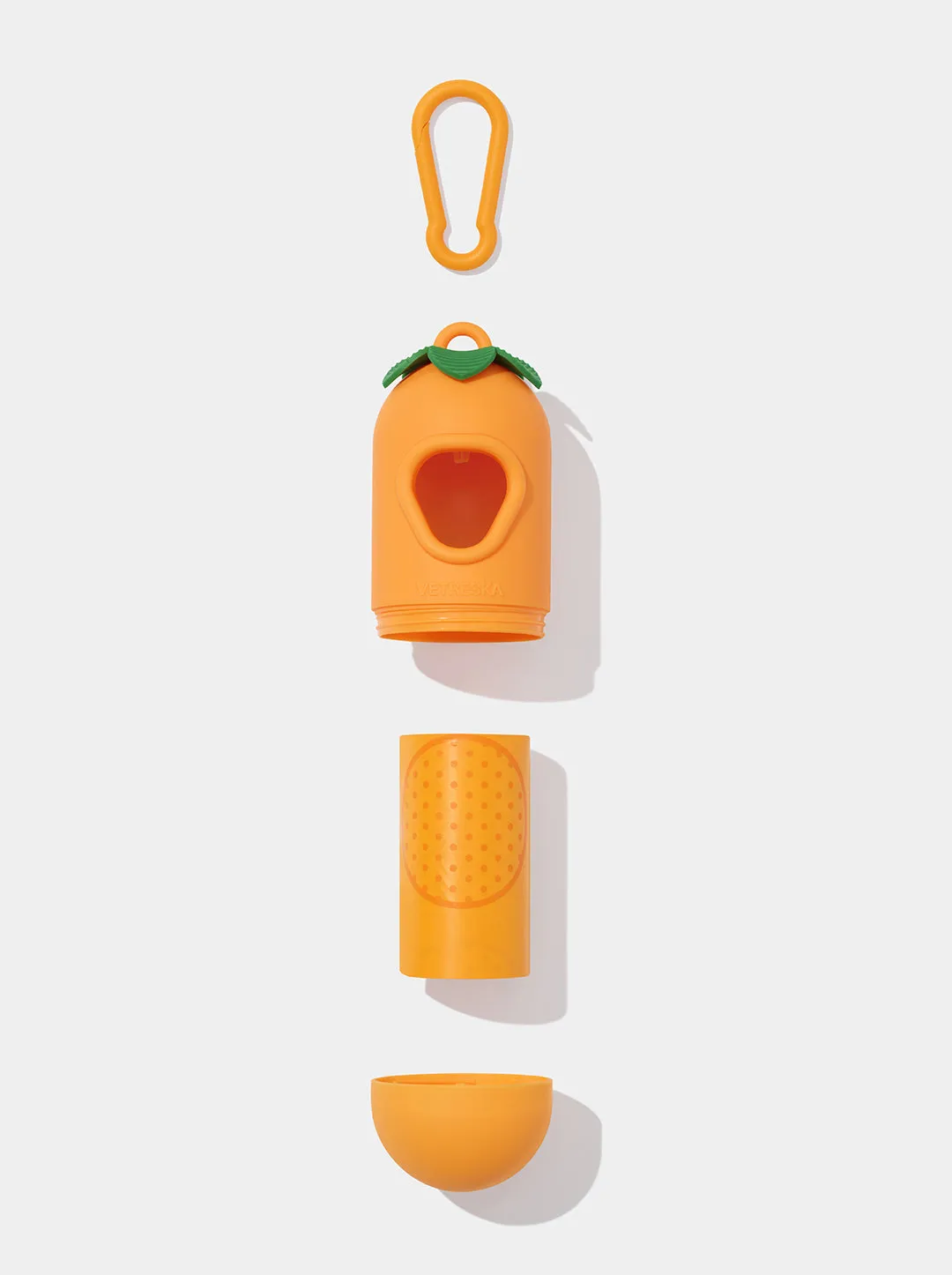 Tangerine Pet Poop Bags & Dispenser Set (1 Dispenser  7 Rolls)