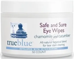 True Blue  Eye Wipes Safe & Sure (Charmomile & Cucumber)