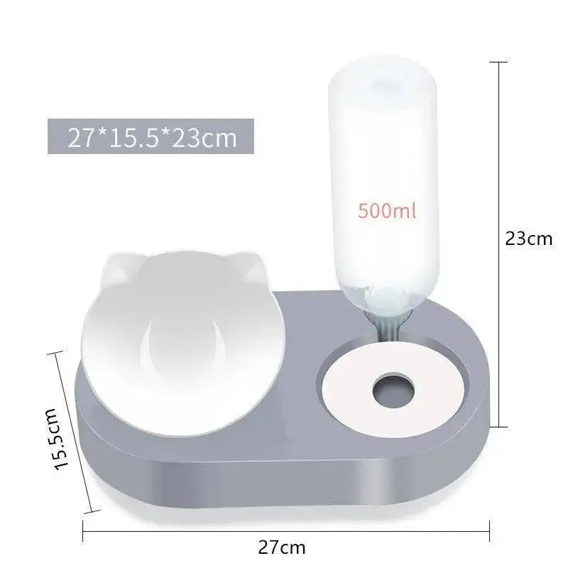 Two-in-One Cat Feeder Water Dispenser