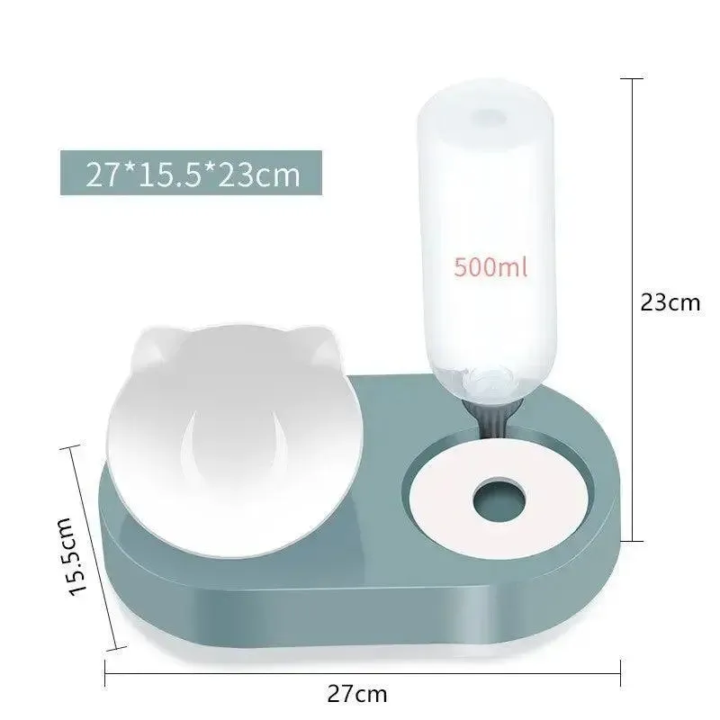 Two-in-One Cat Feeder Water Dispenser