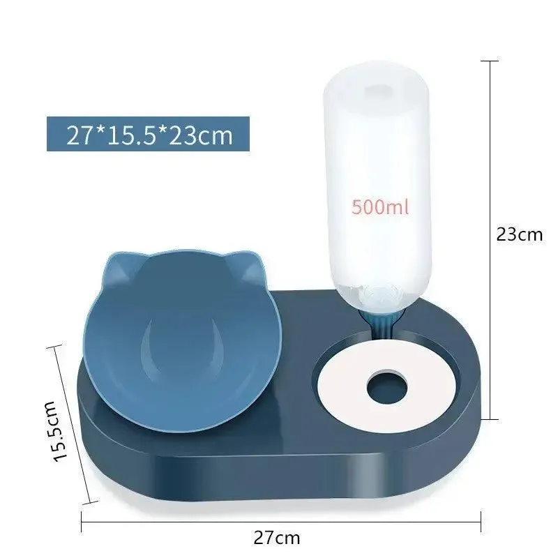 Two-in-One Cat Feeder Water Dispenser