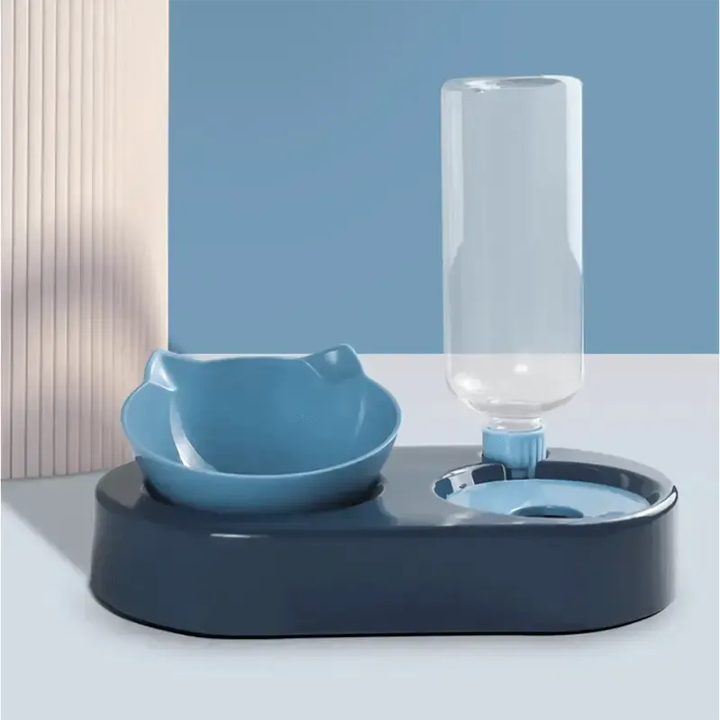 Two-in-One Cat Feeder Water Dispenser