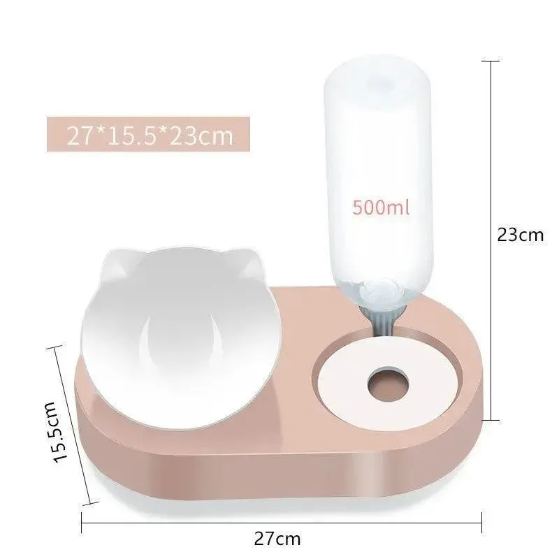 Two-in-One Cat Feeder Water Dispenser